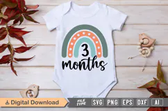 3 Months SVG | Baby Milestone SVG | Baby SVG | Newborn SVG Product Image 1