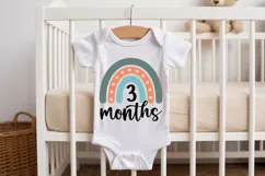 3 Months SVG | Baby Milestone SVG | Baby SVG | Newborn SVG Product Image 2