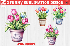 Mothers day clipart | Tulips in Pot Product Image 1