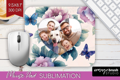 Floral Photo Mouse Pad PNG - Sping Flowers Picture Frame Pad Product Image 1