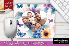 Floral Photo Mouse Pad PNG - Sping Flowers Picture Frame Pad Product Image 1