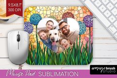 Stained Glass Photo Mouse Pad PNG - Flowers Picture Frame Product Image 1