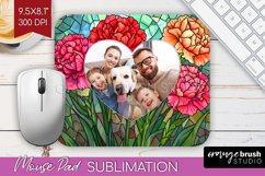 Stained Glass Photo Mouse Pad PNG - Flowers Picture Frame Product Image 1