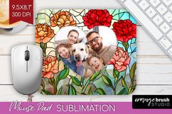 Stained Glass Photo Mouse Pad PNG - Flowers Picture Frame Product Image 1
