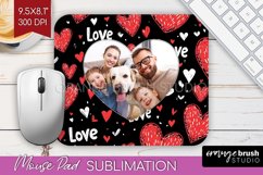 Valentines Day Photo Mouse Pad PNG - Heart Picture Frame Pad Product Image 1