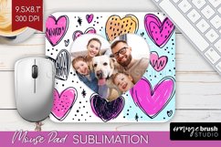 Valentines Day Photo Mouse Pad PNG - Heart Picture Frame Pad Product Image 1