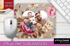 Floral Photo Mouse Pad PNG - Peony Flower Picture Frame Pad Product Image 1