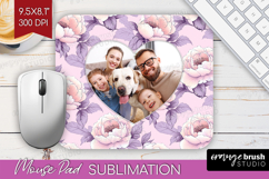 Floral Photo Mouse Pad PNG - Peony Flower Picture Frame Pad Product Image 1