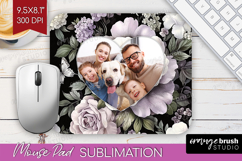 Floral Photo Mouse Pad PNG - Peony Flower Picture Frame Pad Product Image 1