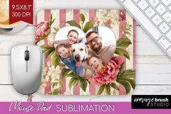 Floral Photo Mouse Pad PNG - Peony Flower Picture Frame Pad Product Image 1