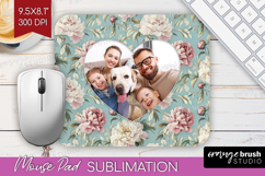 Floral Photo Mouse Pad PNG - Peony Flower Picture Frame Pad Product Image 1