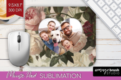 Floral Photo Mouse Pad PNG - Peony Flower Picture Frame Pad Product Image 1