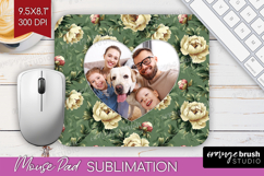 Floral Photo Mouse Pad PNG - Peony Flower Picture Frame Pad Product Image 1