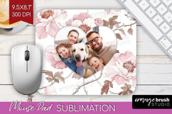 Floral Photo Mouse Pad PNG - Peony Flower Picture Frame Pad Product Image 1
