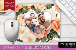 Floral Photo Mouse Pad PNG - Peony Flower Picture Frame Pad Product Image 1