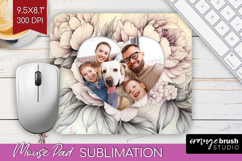 Floral Photo Mouse Pad PNG - Peony Flower Picture Frame Pad Product Image 1