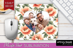 Floral Photo Mouse Pad PNG - Peony Flower Picture Frame Pad Product Image 1