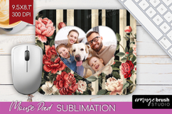 Floral Photo Mouse Pad PNG - Peony Flower Picture Frame Pad Product Image 1