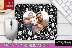 Retro Flowers Photo Mouse Pad PNG - Floral Picture Frame Pad Product Image 1