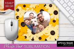 Retro Flowers Photo Mouse Pad PNG - Floral Picture Frame Pad Product Image 1