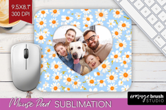 Retro Flowers Photo Mouse Pad PNG - Floral Picture Frame Pad Product Image 1