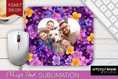 Retro Flowers Photo Mouse Pad PNG - Floral Picture Frame Pad Product Image 1
