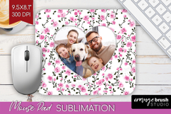 Retro Flowers Photo Mouse Pad PNG - Floral Picture Frame Pad Product Image 1