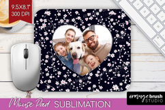 Retro Flowers Photo Mouse Pad PNG - Floral Picture Frame Pad Product Image 1