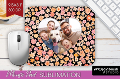 Retro Flowers Photo Mouse Pad PNG - Floral Picture Frame Pad Product Image 1