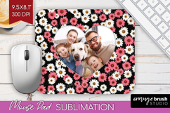 Retro Flowers Photo Mouse Pad PNG - Floral Picture Frame Pad Product Image 1
