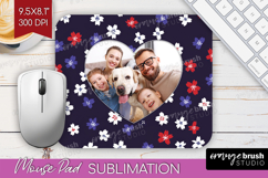 Retro Flowers Photo Mouse Pad PNG - Floral Picture Frame Pad Product Image 1