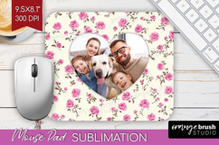 Retro Flowers Photo Mouse Pad PNG - Floral Picture Frame Pad Product Image 1