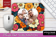 Retro Flowers Photo Mouse Pad PNG - Floral Picture Frame Pad Product Image 1