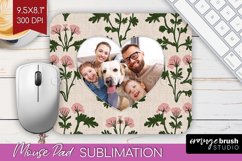 Flowers Photo Mouse Pad PNG - Vintage Floral Picture Frame Product Image 1