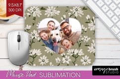 Flowers Photo Mouse Pad PNG - Vintage Floral Picture Frame Product Image 1