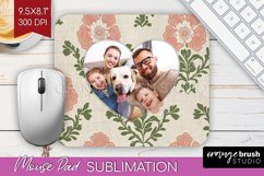 Flowers Photo Mouse Pad PNG - Vintage Floral Picture Frame Product Image 1