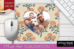 Flowers Photo Mouse Pad PNG - Vintage Floral Picture Frame Product Image 1