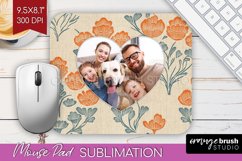Flowers Photo Mouse Pad PNG - Vintage Floral Picture Frame Product Image 1
