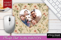 Flowers Photo Mouse Pad PNG - Vintage Floral Picture Frame Product Image 1