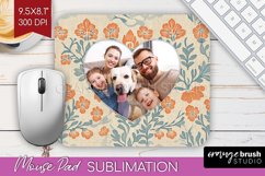 Flowers Photo Mouse Pad PNG - Vintage Floral Picture Frame Product Image 1