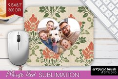 Flowers Photo Mouse Pad PNG - Vintage Floral Picture Frame Product Image 1
