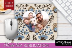 Flowers Photo Mouse Pad PNG - Vintage Floral Picture Frame Product Image 1