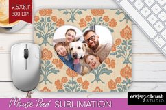 Flowers Photo Mouse Pad PNG - Vintage Floral Picture Frame Product Image 1