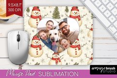 Christmas Photo Mouse Pad PNG - Snowman Picture Frame Mouse Product Image 1