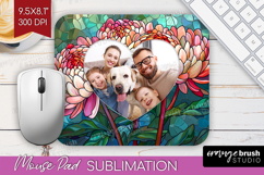 Stained Glass Photo Mouse Pad PNG - Flowers Picture Frame Product Image 1