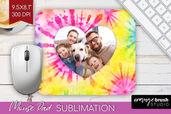 Tie Dye Photo Mouse Pad PNG - Rainbow Picture Frame Mouse Product Image 1