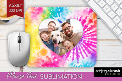 Tie Dye Photo Mouse Pad PNG - Rainbow Picture Frame Mouse Product Image 1