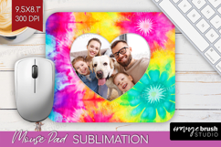Tie Dye Photo Mouse Pad PNG - Rainbow Picture Frame Mouse Product Image 1