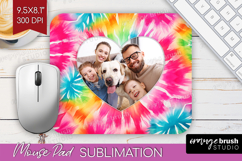 Tie Dye Photo Mouse Pad PNG - Rainbow Picture Frame Mouse Product Image 1