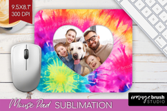 Tie Dye Photo Mouse Pad PNG - Rainbow Picture Frame Mouse Product Image 1